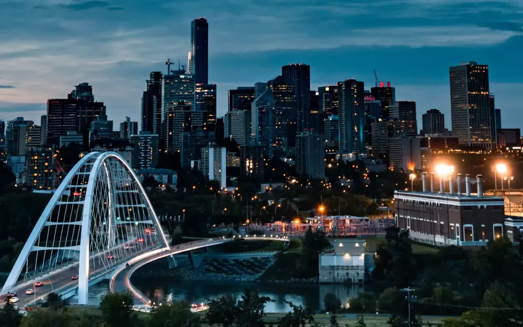 alberta city at night